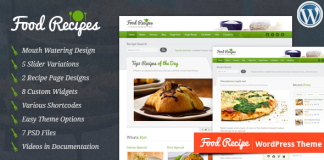 Recettes de cuisine Theme WordPress