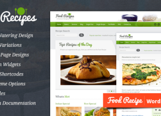 Recettes de cuisine Theme WordPress