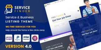 Service Finder Theme WordPress pour la recherche de prestataires