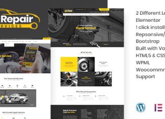 Service de reparation automobile et de theme WordPress pour mecanicien