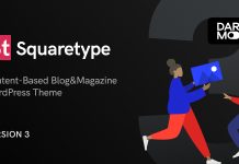 Squaretype Theme WordPress de blog moderne