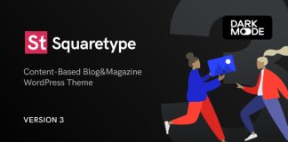Squaretype Theme WordPress de blog moderne