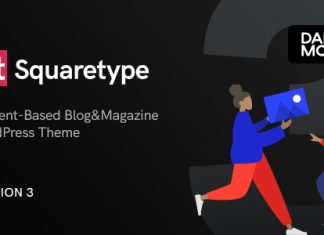 Squaretype Theme WordPress de blog moderne