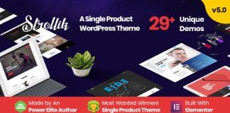 Strollik Theme WordPress WooCommerce pour un seul produit