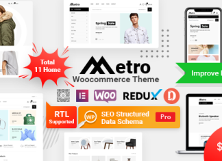 Theme WordPress Metro Minimaliste pour WooCommerce