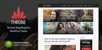 Trone Theme WordPress de blog personnel