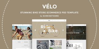 Velo Magnifique modele PSD de boutique en ligne de