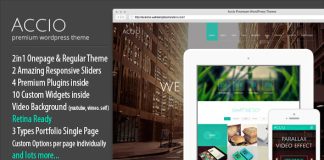 Accio Theme WordPress reactif dagence en une page avec