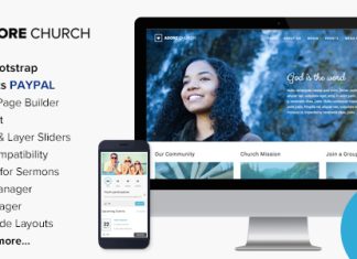 Adore Church Theme WordPress reactif