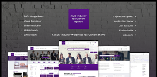 Agence de recrutement Theme WordPress responsive pour plusieurs industries