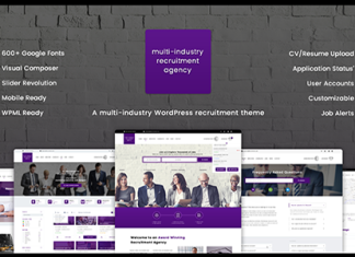 Agence de recrutement Theme WordPress responsive pour plusieurs industries