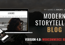 Amory Un theme de blog WordPress reactif