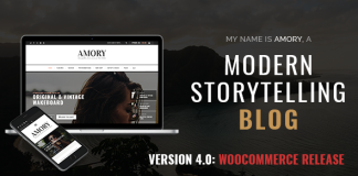 Amory Un theme de blog WordPress reactif