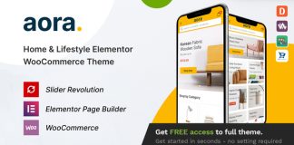 Aora Theme Elementor WooCommerce pour la maison et le