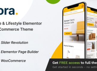 Aora Theme Elementor WooCommerce pour la maison et le