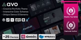 Avo Theme WordPress pour Portfolio Creatif et Agence