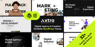 Axtra Theme de portfolio creatif de lagence numerique