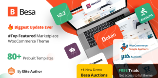 Besa Theme de marche Elementor WooCommerce