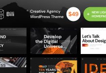 Bili Theme WordPress pour agence creative