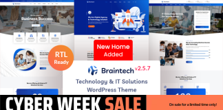 Braintech Theme WordPress pour les solutions technologiques et informatiques