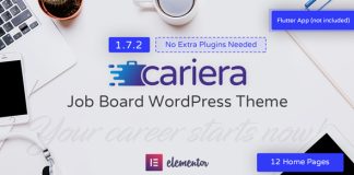 Cariera Theme WordPress de tableau de bord demplois