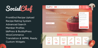 Chef social Theme WordPress de recettes sociales