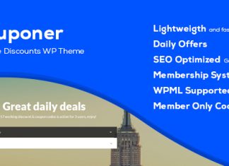 Couponer Theme WordPress pour coupons et reductions
