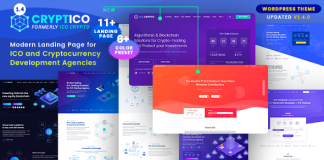 Cryptico Theme WordPress pour ICO Crypto Landing Cryptocurrency