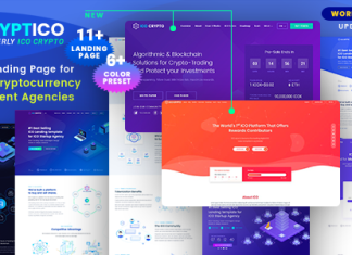 Cryptico Theme WordPress pour ICO Crypto Landing Cryptocurrency