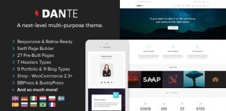 Dante Theme WordPress polyvalent et reactif
