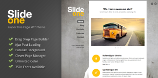 Diapositive Une Theme WP Parallax a une page Ajax