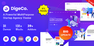 Digeco Theme WordPress pour agence de startup