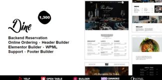 Dine Theme WordPress pour Restaurant Cafe et Boulangerie