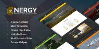 Energie Theme WordPress de lenergie solaire et eolienne comme