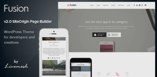 Fusion Theme WordPress de landing page pour application mobile