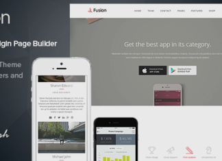Fusion Theme WordPress de landing page pour application mobile