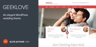 GeekLove Un theme de mariage WordPress reactif