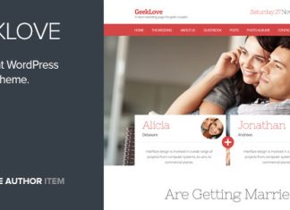 GeekLove Un theme de mariage WordPress reactif