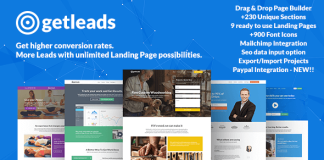 Getleads Pack de pages de destination avec constructeur de