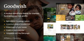 Goodwish Theme pour charite et organisations a but non