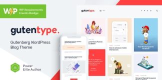Gutentype Theme WordPress 100 Gutenberg pour blog moderne
