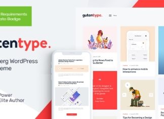 Gutentype Theme WordPress 100 Gutenberg pour blog moderne