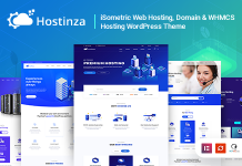 Hostinza Theme WordPress Whmcs pour lhebergement web