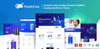 Hostinza Theme WordPress Whmcs pour lhebergement web