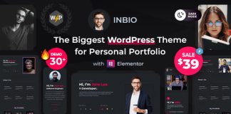 InBio Theme de portfolio personnel CV