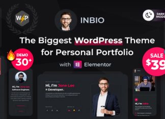 InBio Theme de portfolio personnel CV