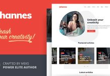 Johannes Theme de blog personnel pour auteurs et editeurs
