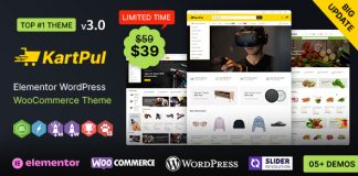 KartPul WP Theme multi usage WooCommerce pour Elementor