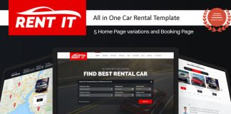 Location de vehicules theme WordPress de location de voitures