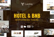 LuxStay Theme WordPress pour Hotel BnB